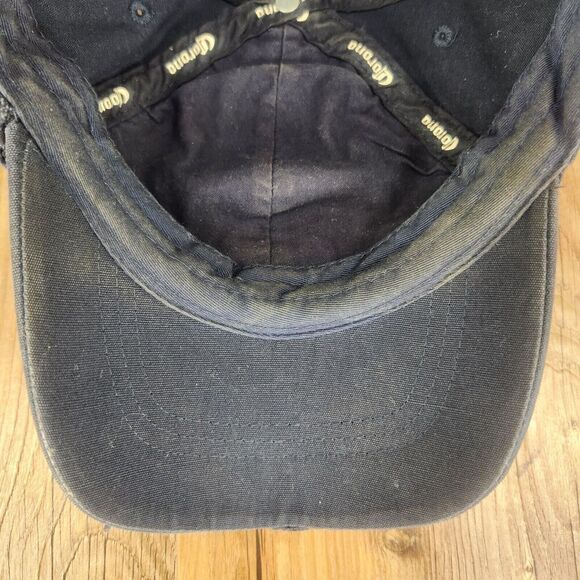 VTG Corona Crown Strapback Hat Cap Blue Canvas Beer Beach Cerveza Distressed Sun - Picture 8 of 10